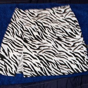 A styled zebra skirt, from SHEIN, size SMALL, Fits a size 4